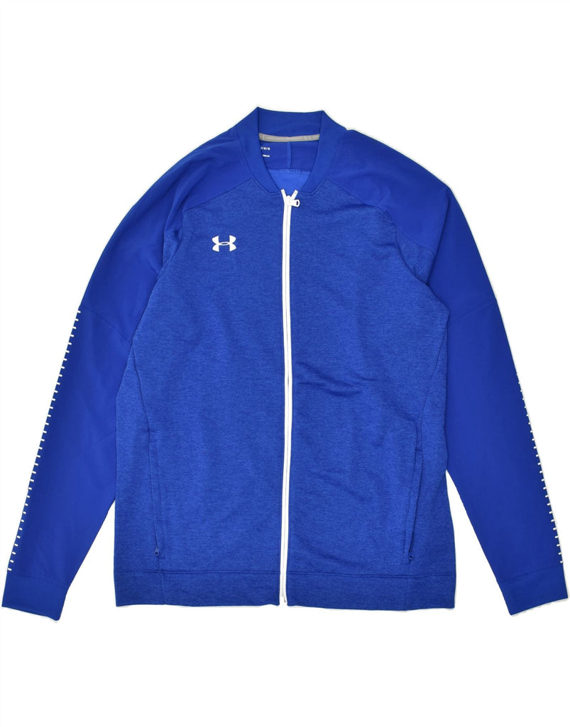 UNDER ARMOUR Mens Cold Gear Graphic Tracksuit Top Jacket Large Blue | Vintage Under Armour | Thrift | Second-Hand Under Armour | Used Clothing | Messina Hembry 