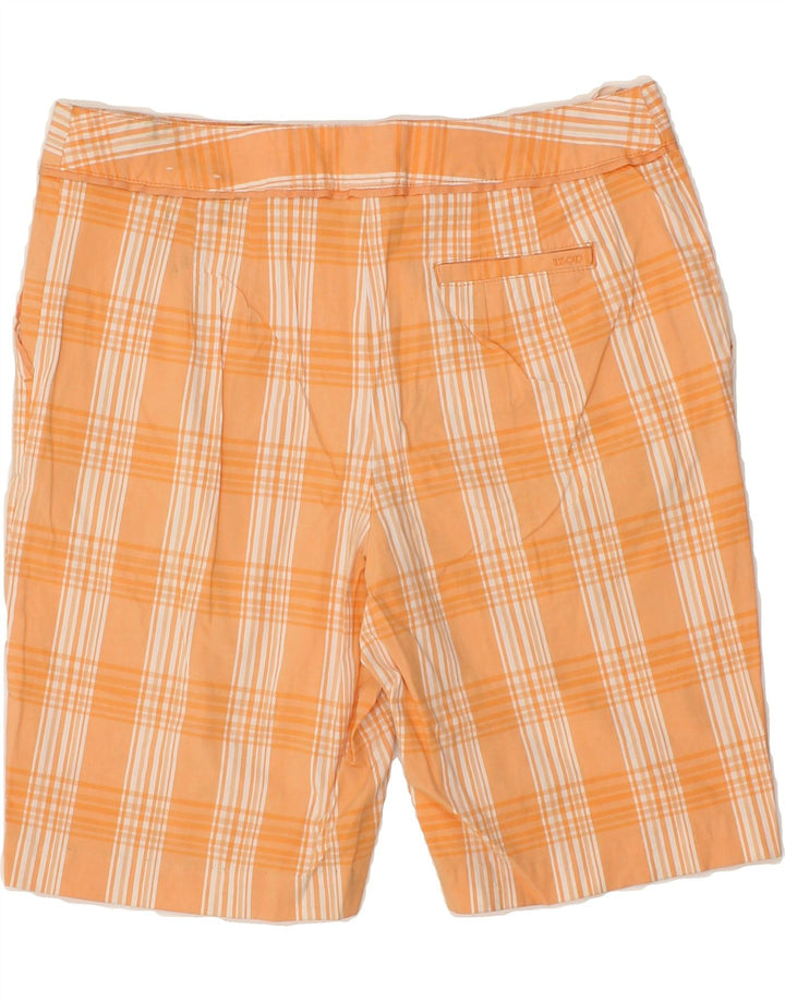 IZOD Womens Chino Shorts US 12 Large W34  Orange Check Cotton Vintage Izod and Second-Hand Izod from Messina Hembry 