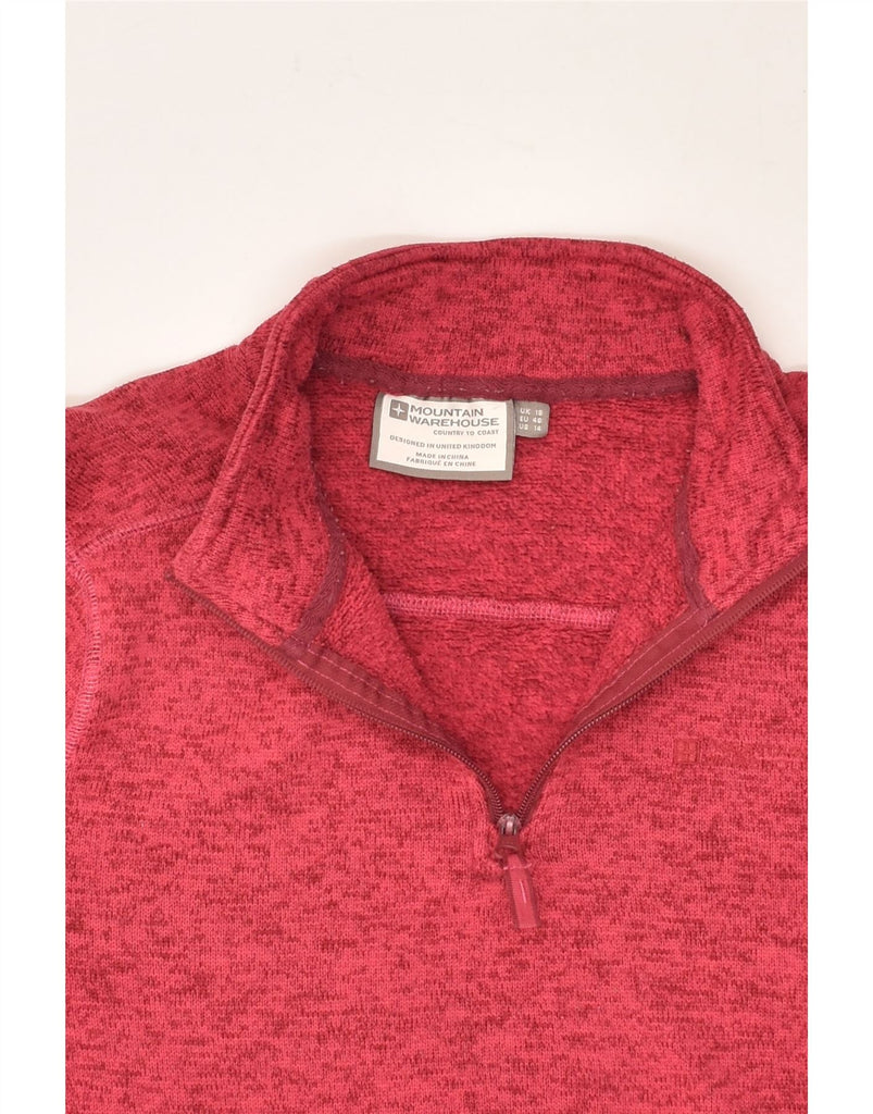 MOUNTAIN WAREHOUSE Womens Zip Neck Jumper Sweater UK 18 XL Red | Vintage Mountain Warehouse | Thrift | Second-Hand Mountain Warehouse | Used Clothing | Messina Hembry 