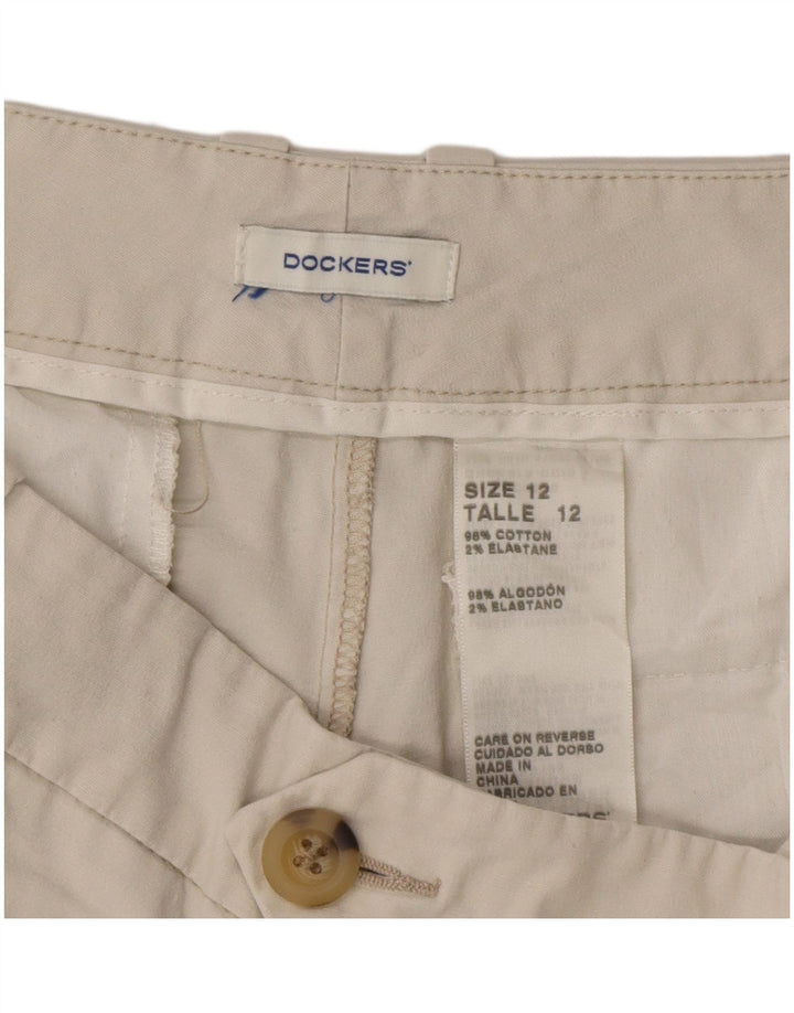 Dockers Womens Chino Shorts US 12 Large W36 Beige Cotton
