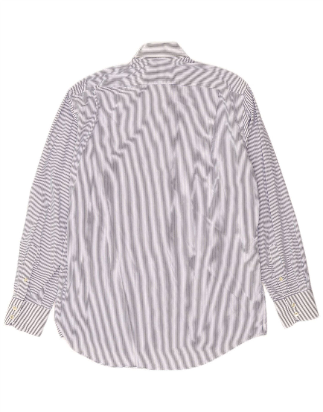 Lacoste Mens Shirt Size 40 Medium Navy Blue Striped Cotton