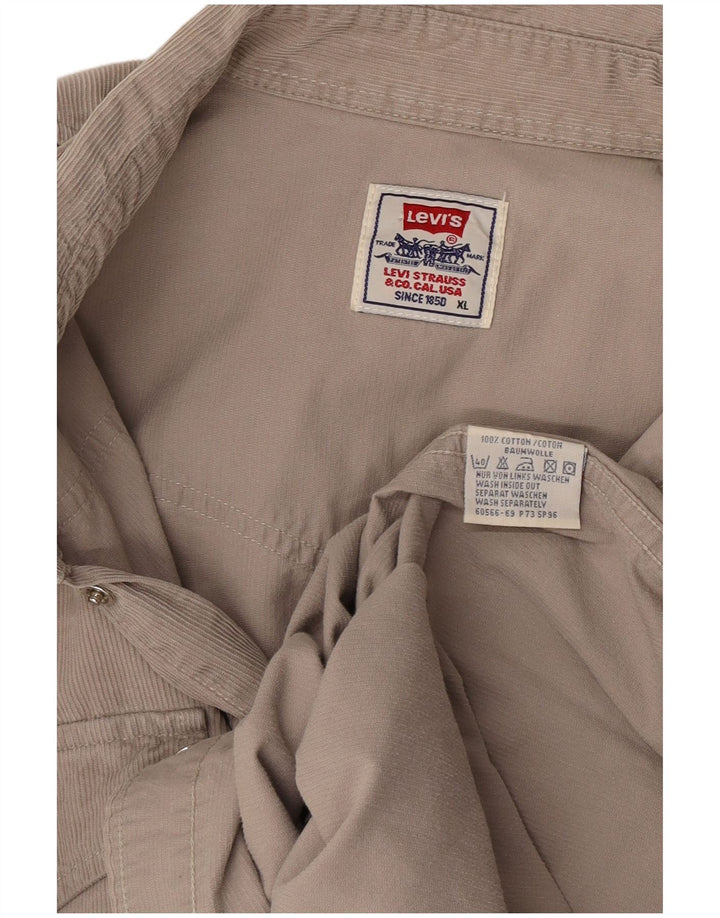 Levi's Mens Corduroy Shirt XL Grey Cotton
