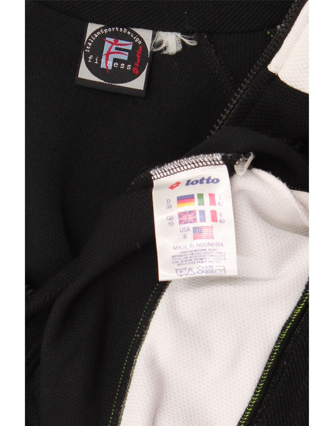 Lotto Womens Oversized Tracksuit Top Jacket UK 10 Small Black Colourblock
