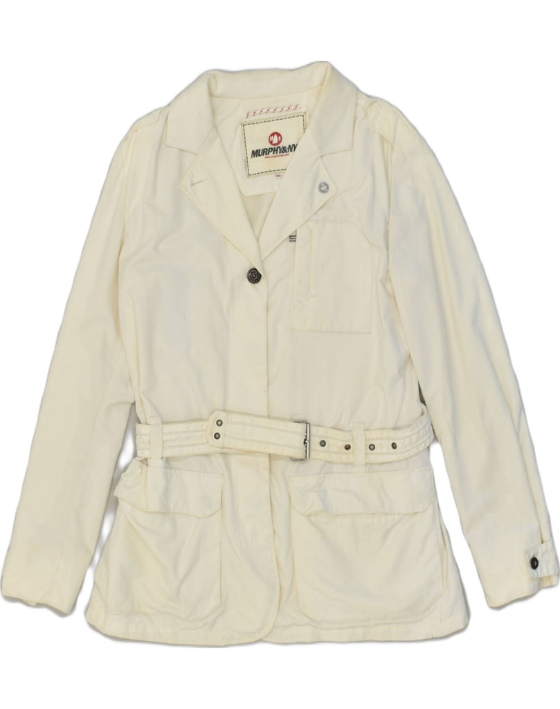 MURPHY & NYE Womens Military Jacket UK 18 XL Off White Nylon | Vintage Murphy & Nye | Thrift | Second-Hand Murphy & Nye | Used Clothing | Messina Hembry 