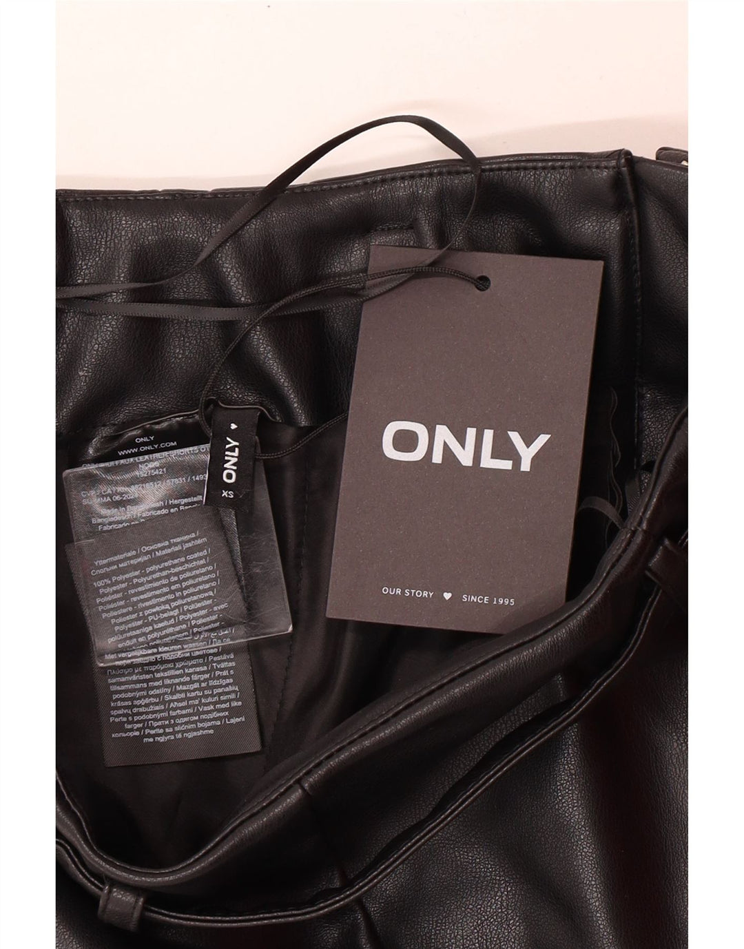 Only Womens Faux Leather Shorts XS W25  Black Polyester