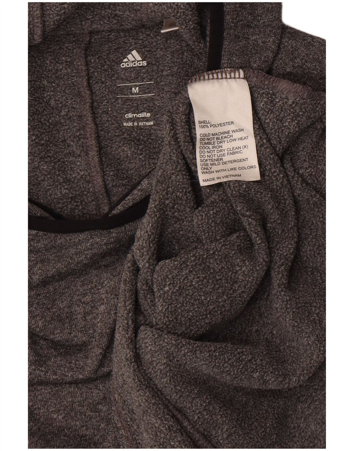 Adidas Womens Climalite Hoodie Jumper UK 14 Medium Grey Flecked Polyester