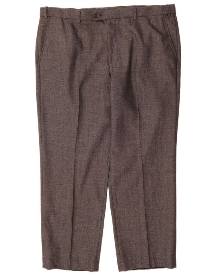 Marks & Spencer Mens Straight Regular Fit Suit Trousers W40 L29 Grey Wool