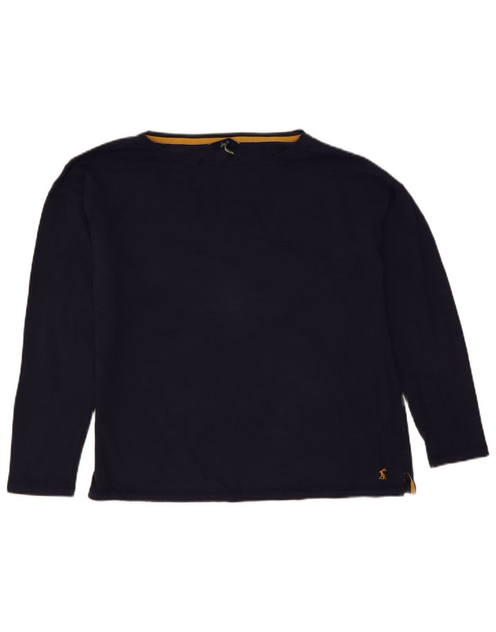 Joules Womens Oversized Top Long Sleeve UK 10 Small  Navy Blue Cotton