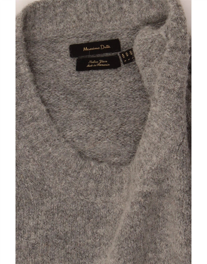 MASSIMO DUTTI Mens Crew Neck Jumper Sweater Large Grey Polyamide Vintage Massimo Dutti and Second-Hand Massimo Dutti from Messina Hembry 