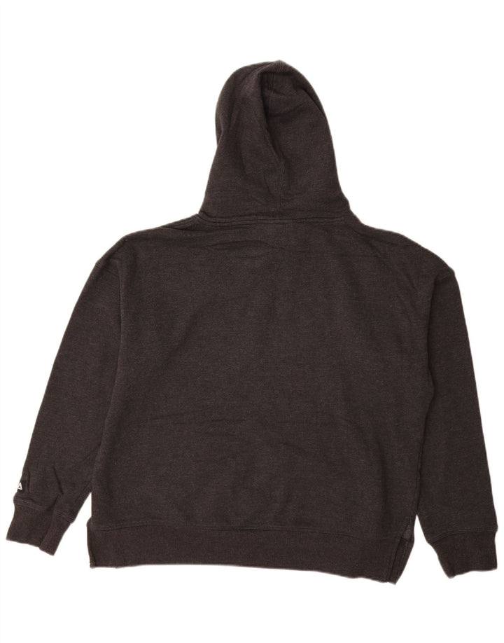 Reebok Womens Oversized Graphic Hoodie Jumper UK 14 Medium Grey Cotton