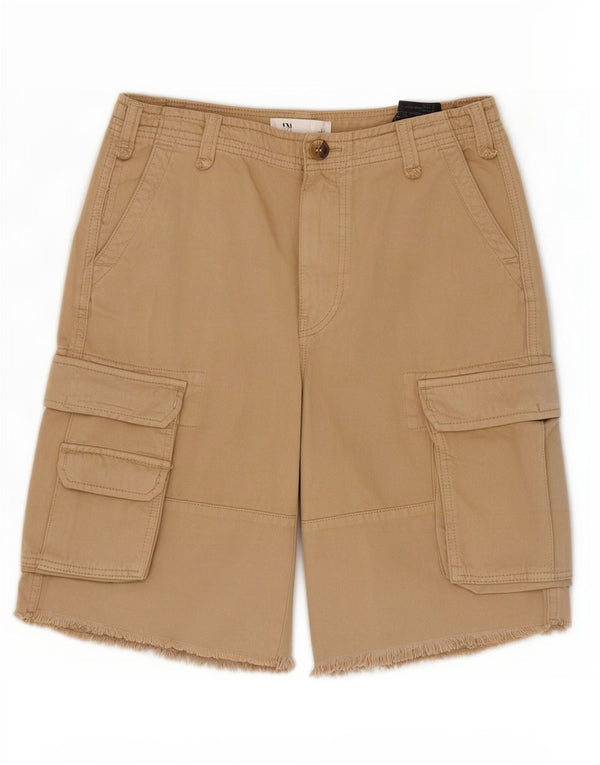 Zara Womens Cargo Shorts EU 36 XS W26 Beige Cotton