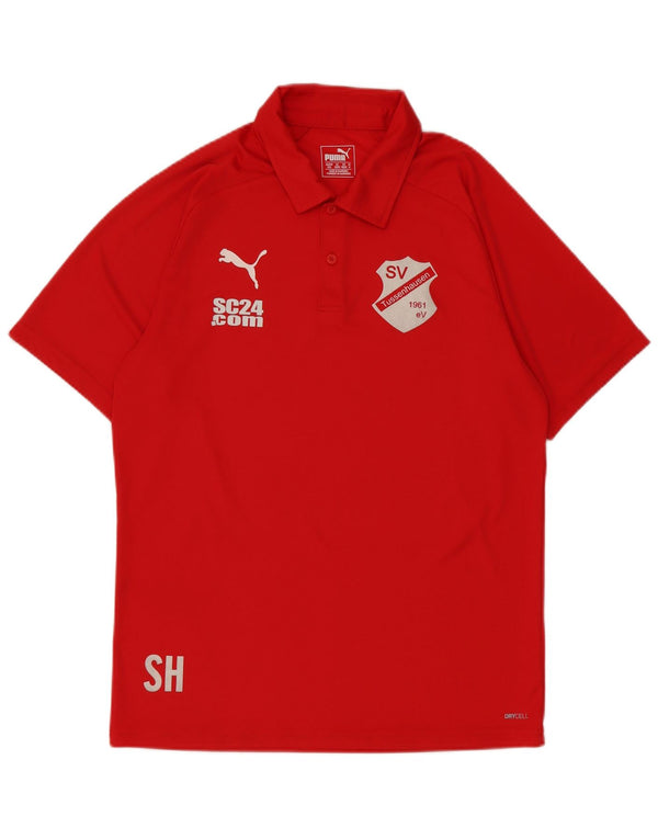 Puma Mens Graphic Polo Shirt Medium Red