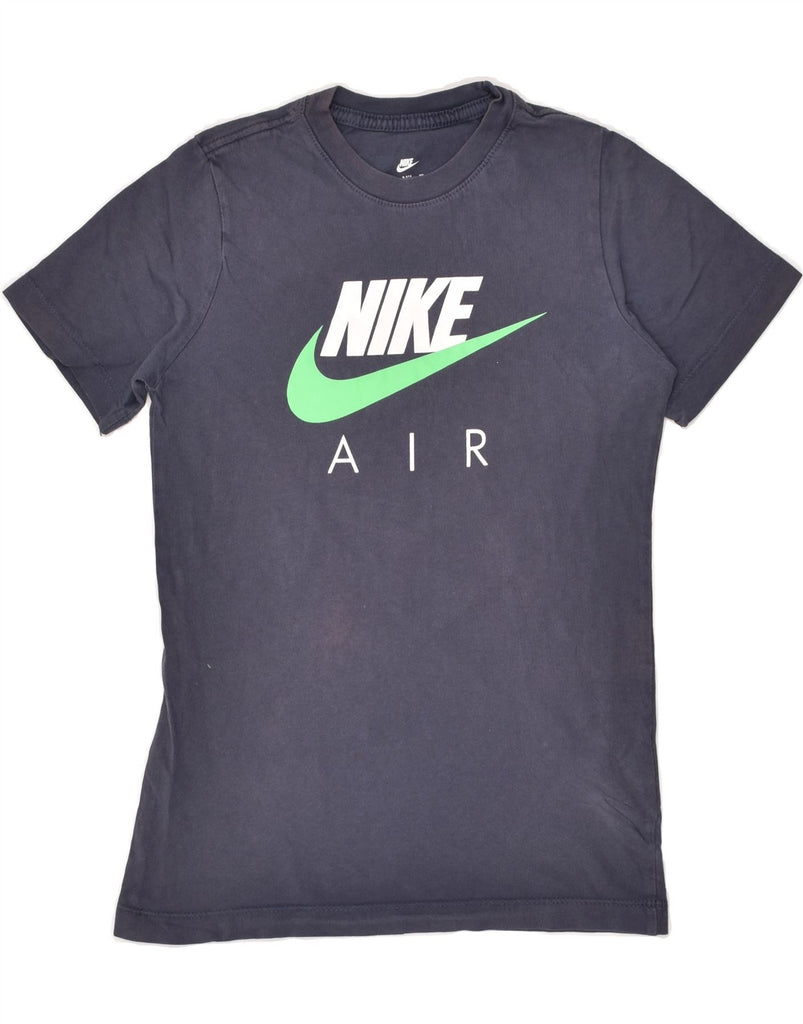 NIKE Boys Air Graphic T-Shirt Top 10-11 Years Medium Navy Blue Cotton | Vintage Nike | Thrift | Second-Hand Nike | Used Clothing | Messina Hembry 