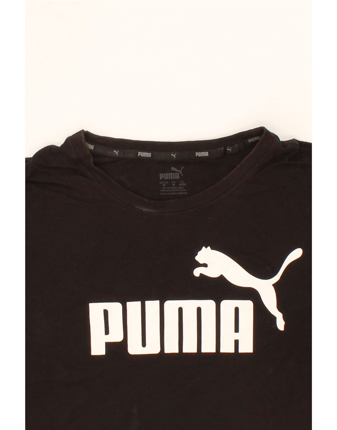 PUMA Womens Graphic T-Shirt Top UK 14 Medium Black Cotton Vintage Puma and Second-Hand Puma from Messina Hembry 