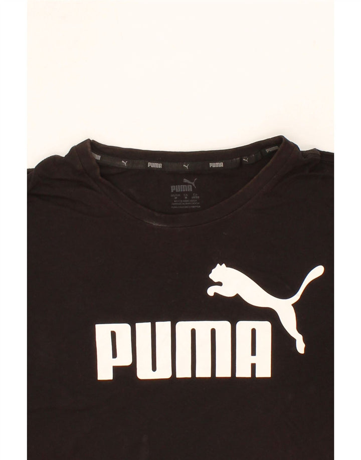 PUMA Womens Graphic T-Shirt Top UK 14 Medium Black Cotton Vintage Puma and Second-Hand Puma from Messina Hembry 