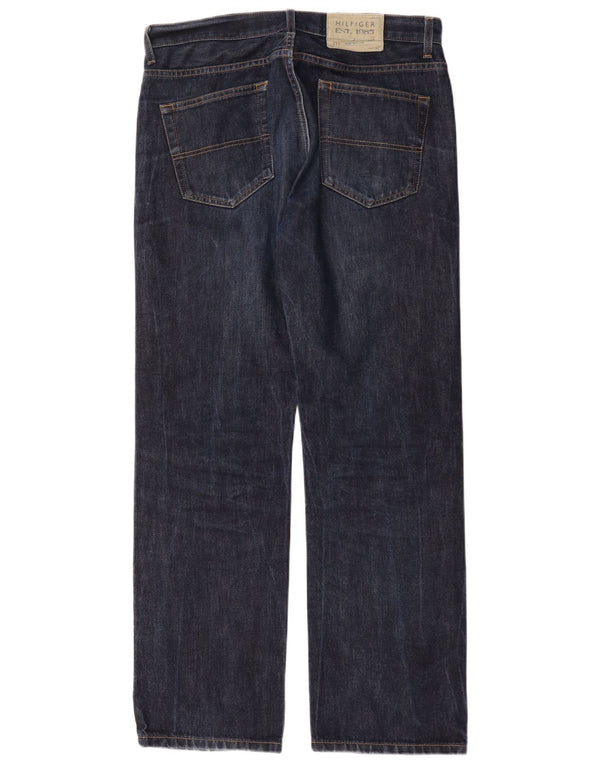 Tommy Hilfiger Mens Straight Jeans W32 L32 Navy Blue Cotton