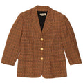 Vintage Womens 3/4 Sleeve Blazer Jacket IT 44 Medium Brown Houndstooth