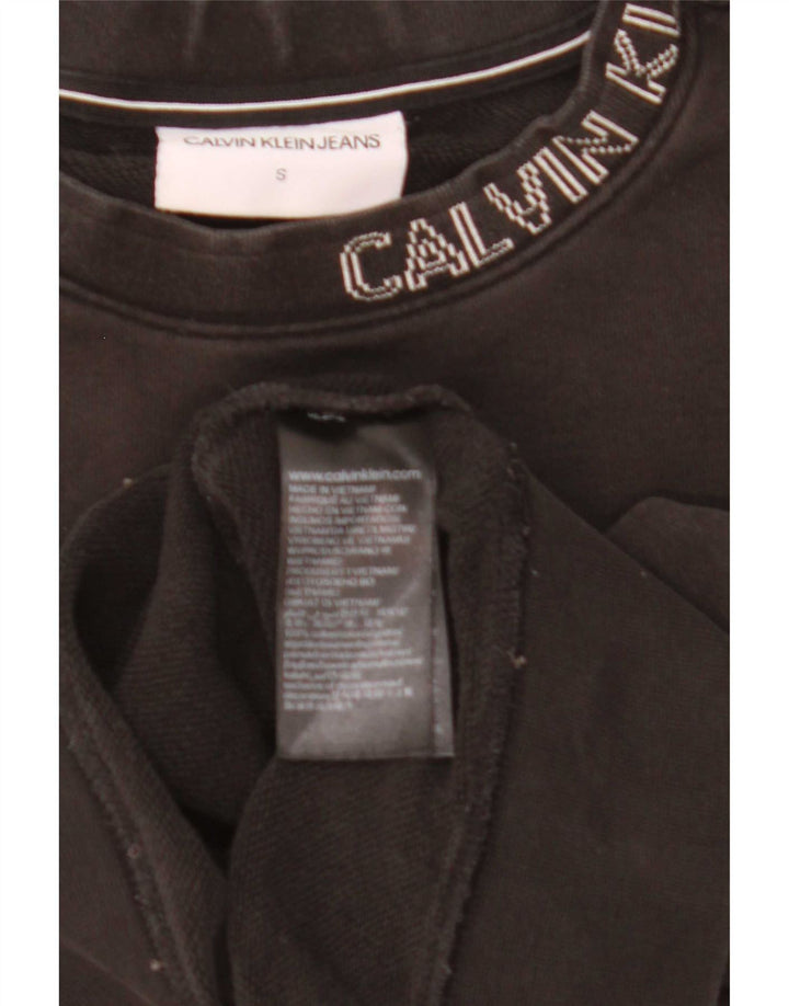 Calvin Klein Mens Graphic Sweatshirt Jumper Small Black Cotton