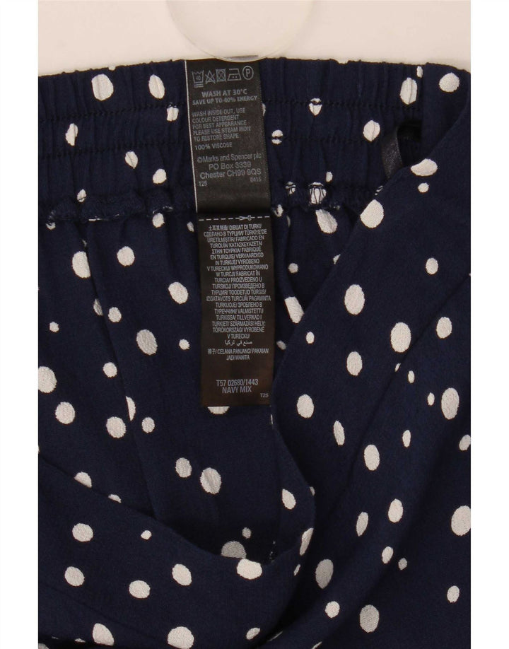 Marks & Spencer Womens Bermuda Shorts UK 12 Medium W32 Navy Blue Spotted