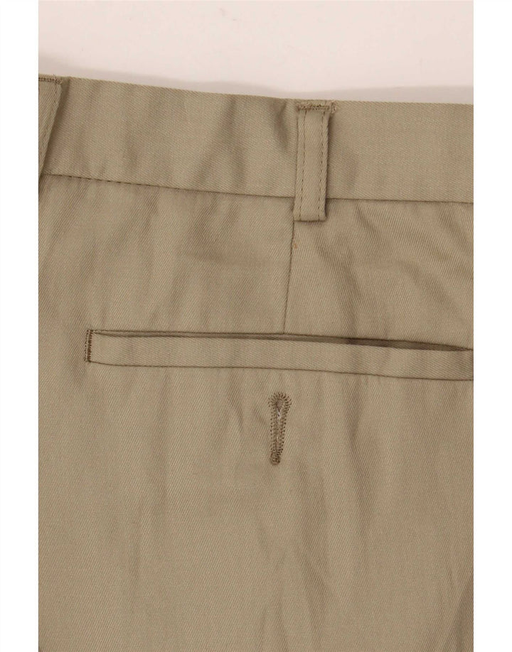 Marks & Spencer Mens Pegged Suit Trousers W36 L31 Beige Polyester