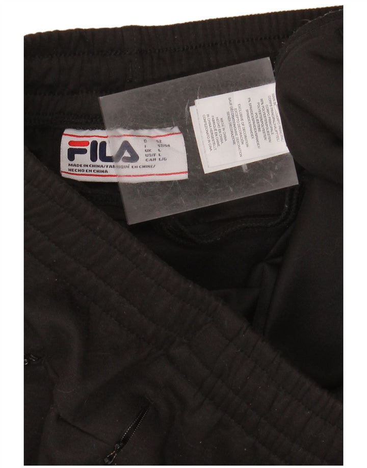 FILA Mens Tracksuit Trousers Joggers Large  Black Polyester