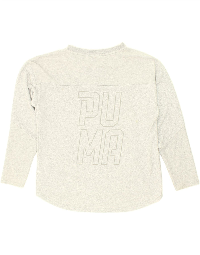 PUMA Womens Top Long Sleeve UK 14 Large Grey | Vintage Puma | Thrift | Second-Hand Puma | Used Clothing | Messina Hembry 