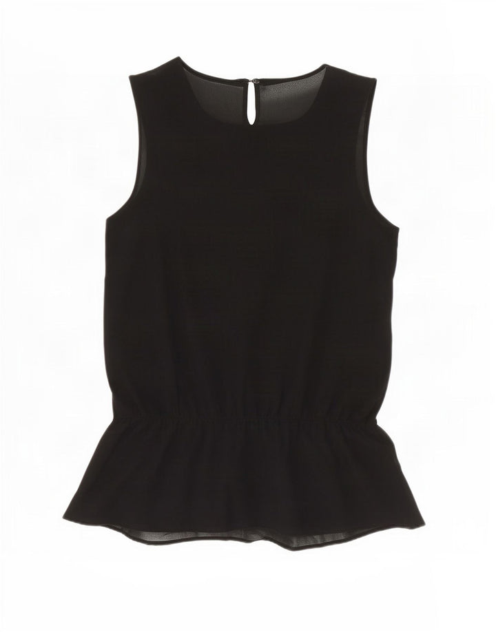 Zara Womens Sleeveless Blouse Top UK 6 XS Black Polyester
