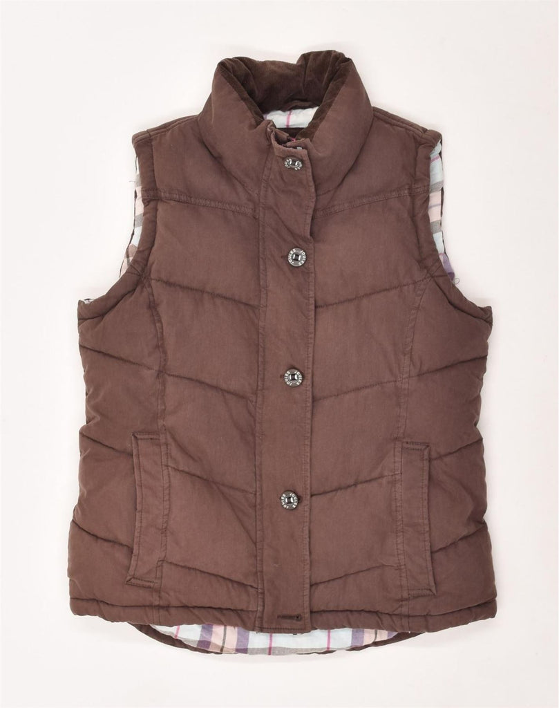 JOULES Womens Padded Gilet UK 10 Small Brown Cotton | Vintage Joules | Thrift | Second-Hand Joules | Used Clothing | Messina Hembry 