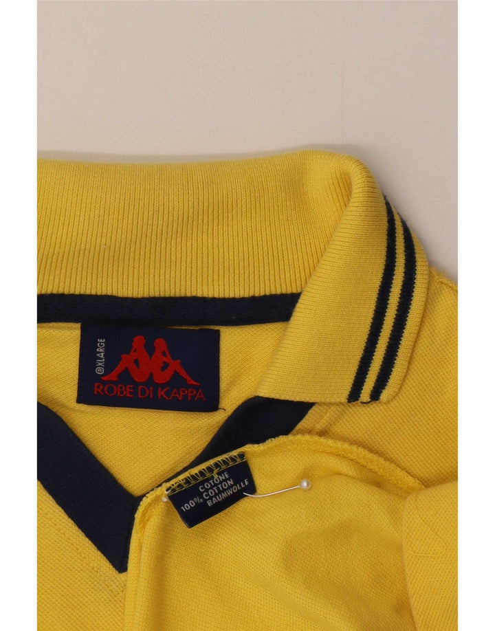 Kappa Mens Polo Shirt XL Yellow Cotton