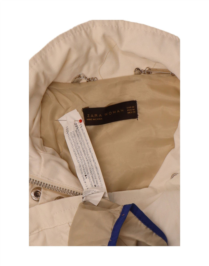 Zara Womens Utility Jacket UK 12 Medium Off White Nylon