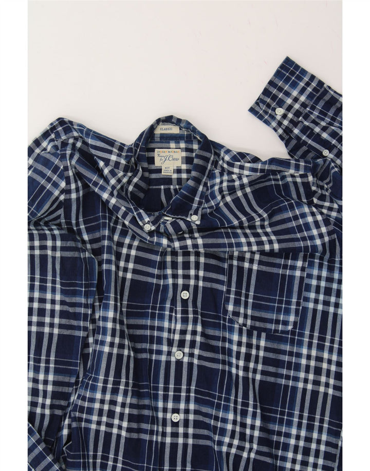 J. CREW Mens Classic Fit Shirt Medium Navy Blue Check Cotton Vintage J. Crew and Second-Hand J. Crew from Messina Hembry 