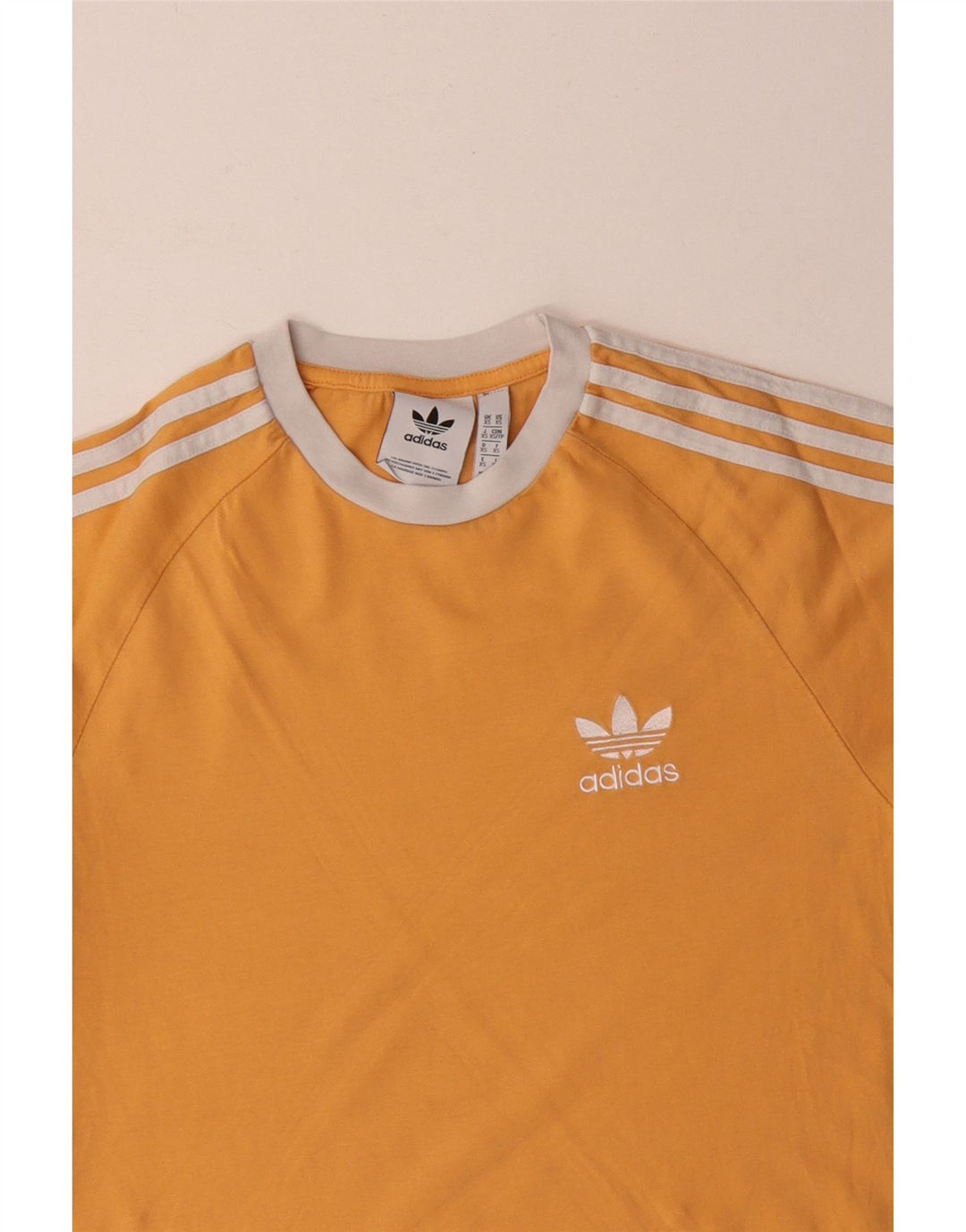 Adidas Mens Top Long Sleeve XS Yellow Cotton