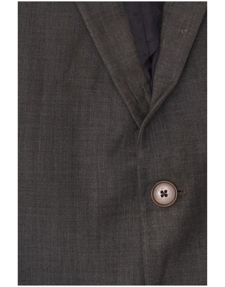 Ted Baker Mens 2 Button Slim Fit Blazer Jacket UK 44 2XL Grey Wool