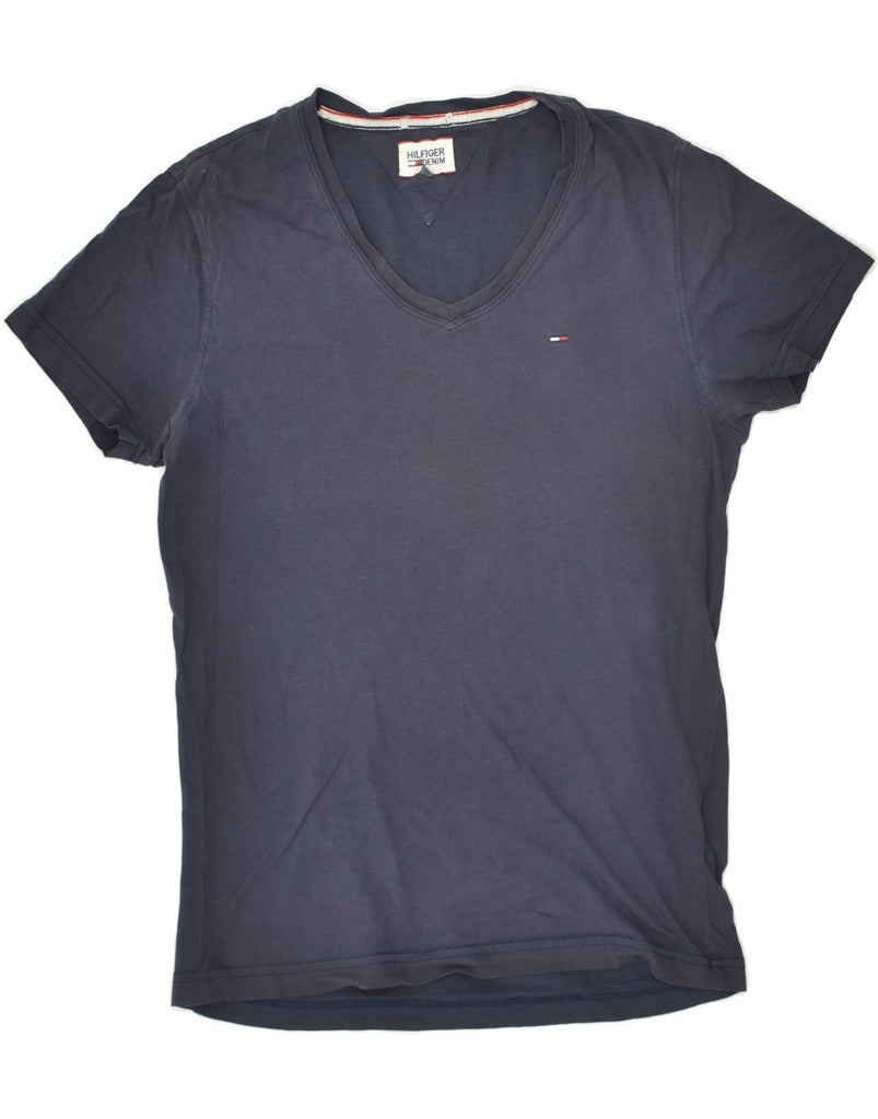 TOMMY HILFIGER Mens T-Shirt Top Small Navy Blue Cotton | Vintage Tommy Hilfiger | Thrift | Second-Hand Tommy Hilfiger | Used Clothing | Messina Hembry 