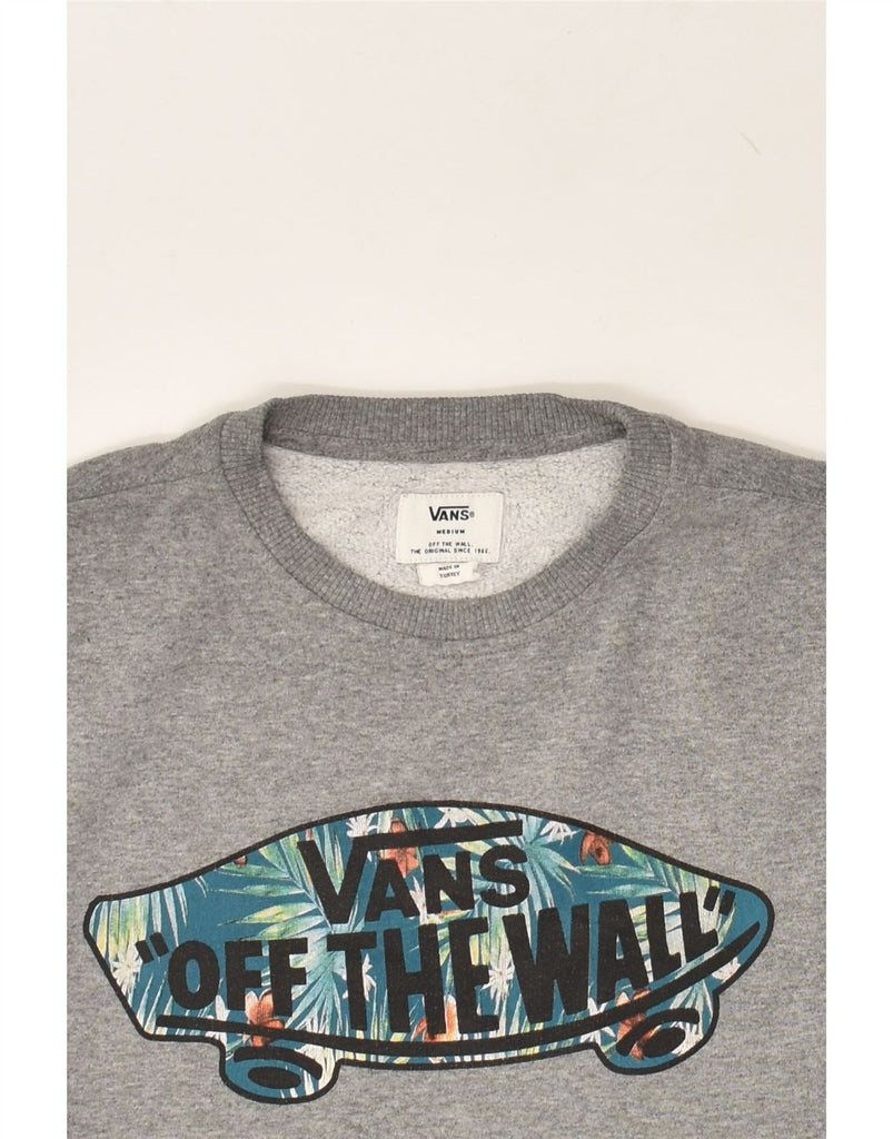 VANS Mens Graphic Sweatshirt Jumper Medium Grey Cotton | Vintage Vans | Thrift | Second-Hand Vans | Used Clothing | Messina Hembry 