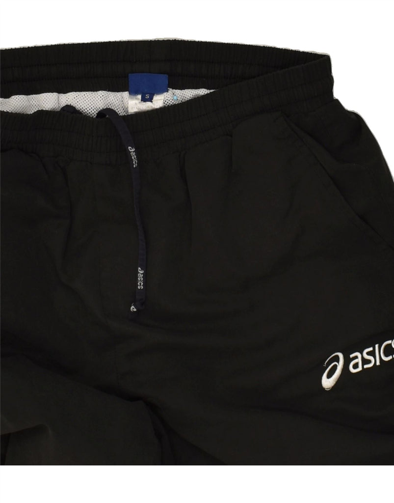 ASICS Mens Tracksuit Trousers Small Black Polyester | Vintage Asics | Thrift | Second-Hand Asics | Used Clothing | Messina Hembry 