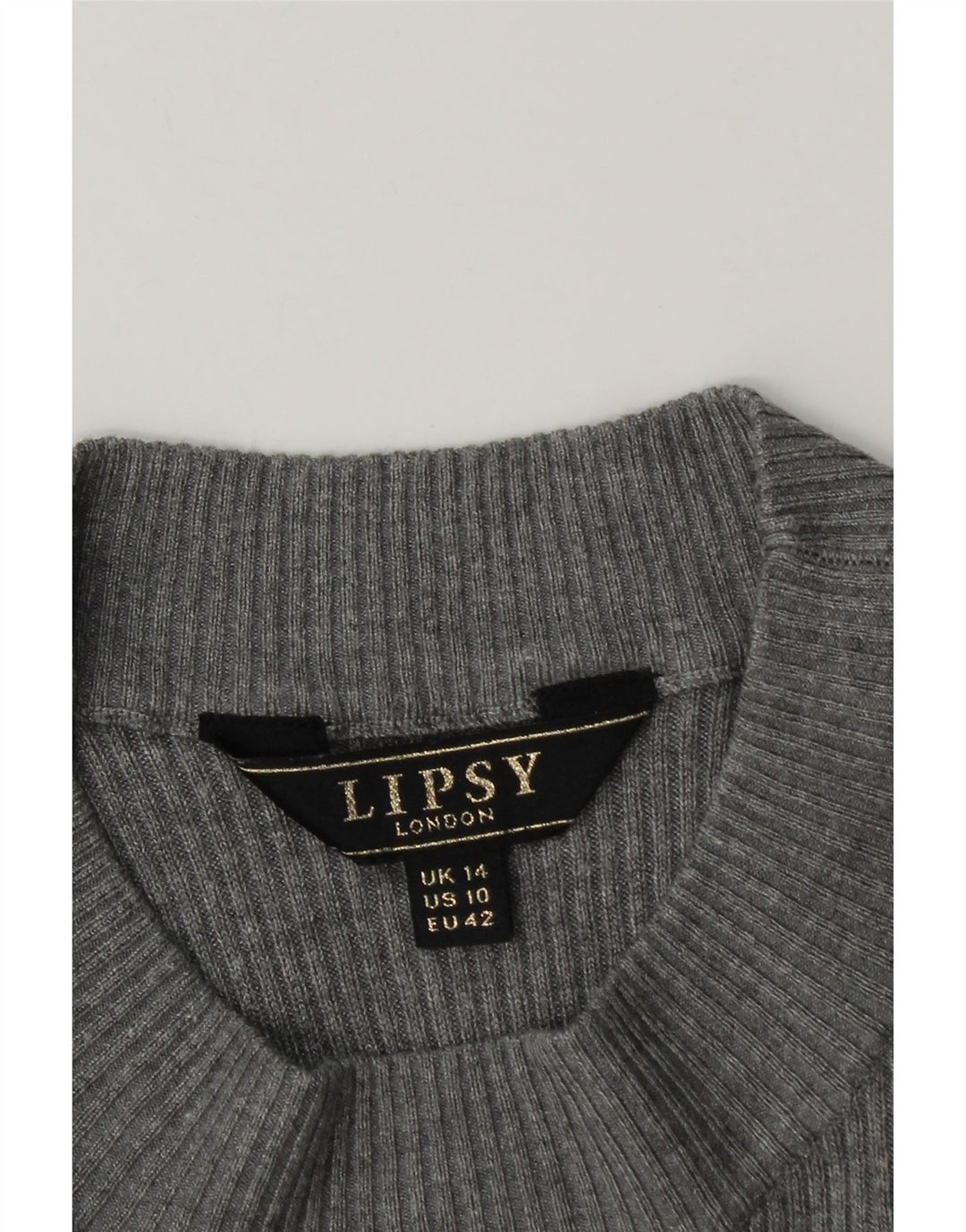Lipsy Womens Jumper Dress UK 14 Medium Grey Viscose