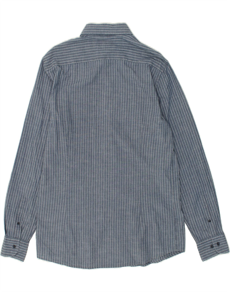 MASSIMO DUTTI Mens Shirt Large Blue Striped Cotton Vintage Massimo Dutti and Second-Hand Massimo Dutti from Messina Hembry 