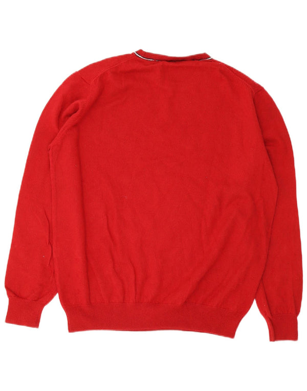 Harmont & Blaine Womens Crew Neck Jumper Sweater UK 20 2XL Red Cotton