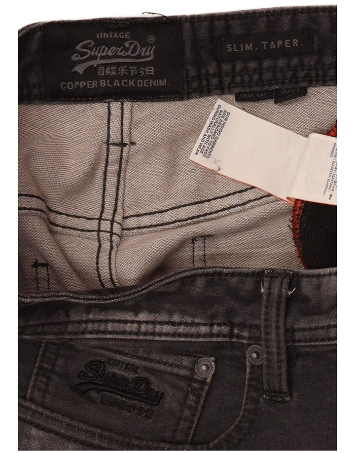 SUPERDRY Mens Slim Tapered Jeans W30 L32 Grey Cotton
