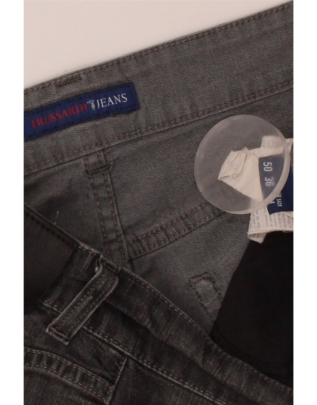 TRUSSARDI Mens Cropped Jeans W34 L24 Grey Vintage Trussardi and Second-Hand Trussardi from Messina Hembry 