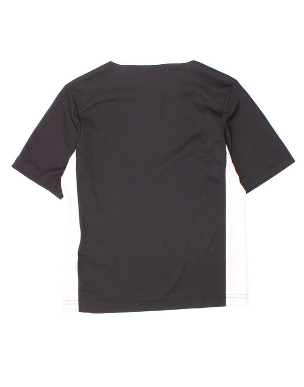 Adidas Boys Climalite T-Shirt Top 5-6 Years Black Colourblock Polyester