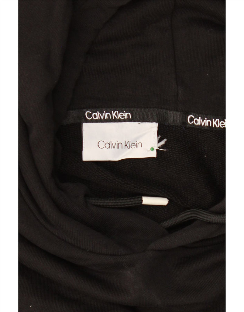 CALVIN KLEIN Mens Graphic Hoodie Jumper Medium Black Cotton Vintage Calvin Klein and Second-Hand Calvin Klein from Messina Hembry 