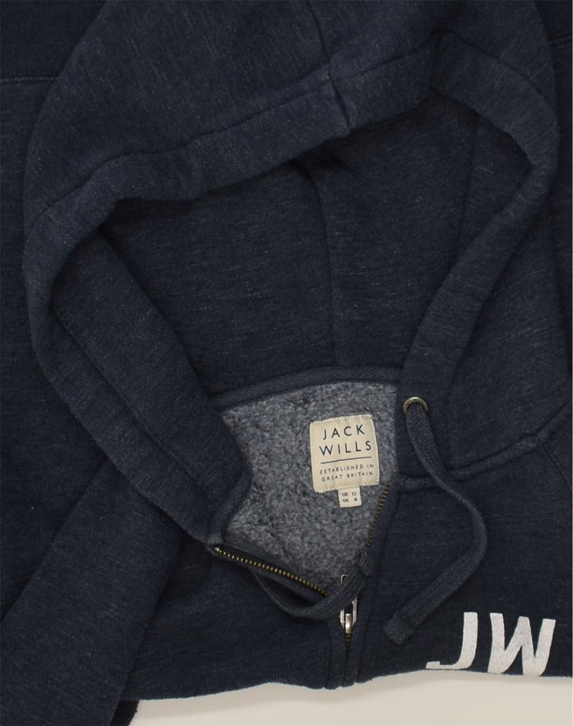 JACK WILLS Womens Zip Hoodie Sweater UK 12 Medium  Grey Polyester | Vintage Jack Wills | Thrift | Second-Hand Jack Wills | Used Clothing | Messina Hembry 