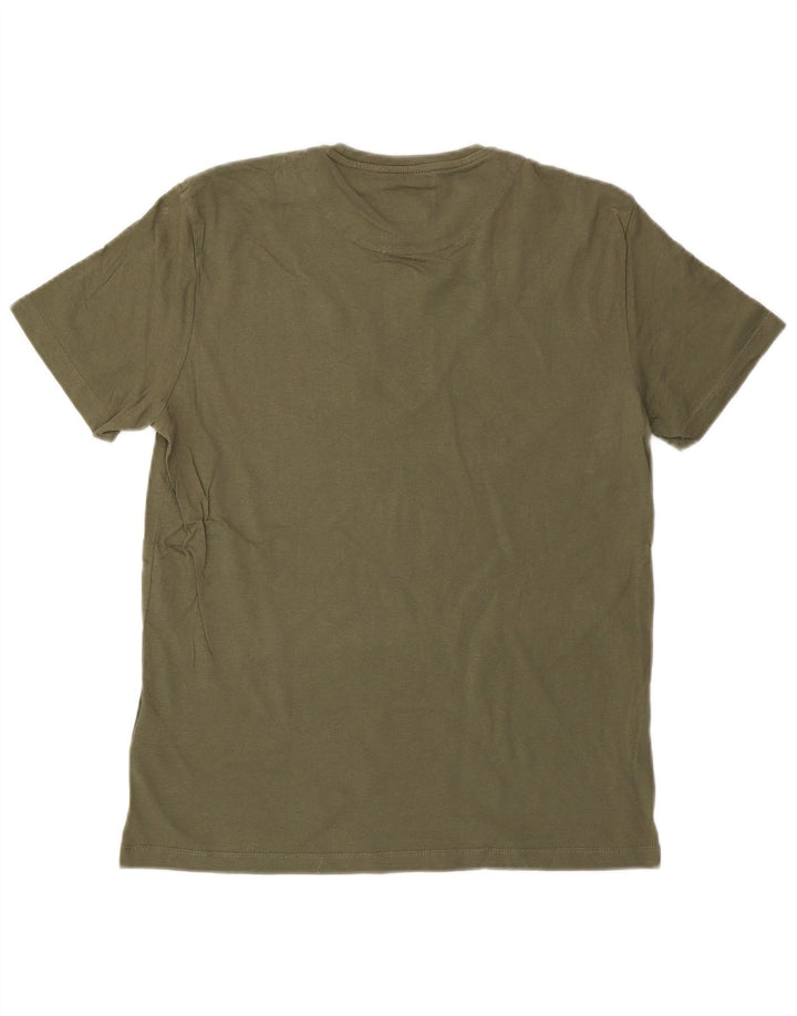 GAS Mens Graphic T-Shirt Top Large Khaki Cotton