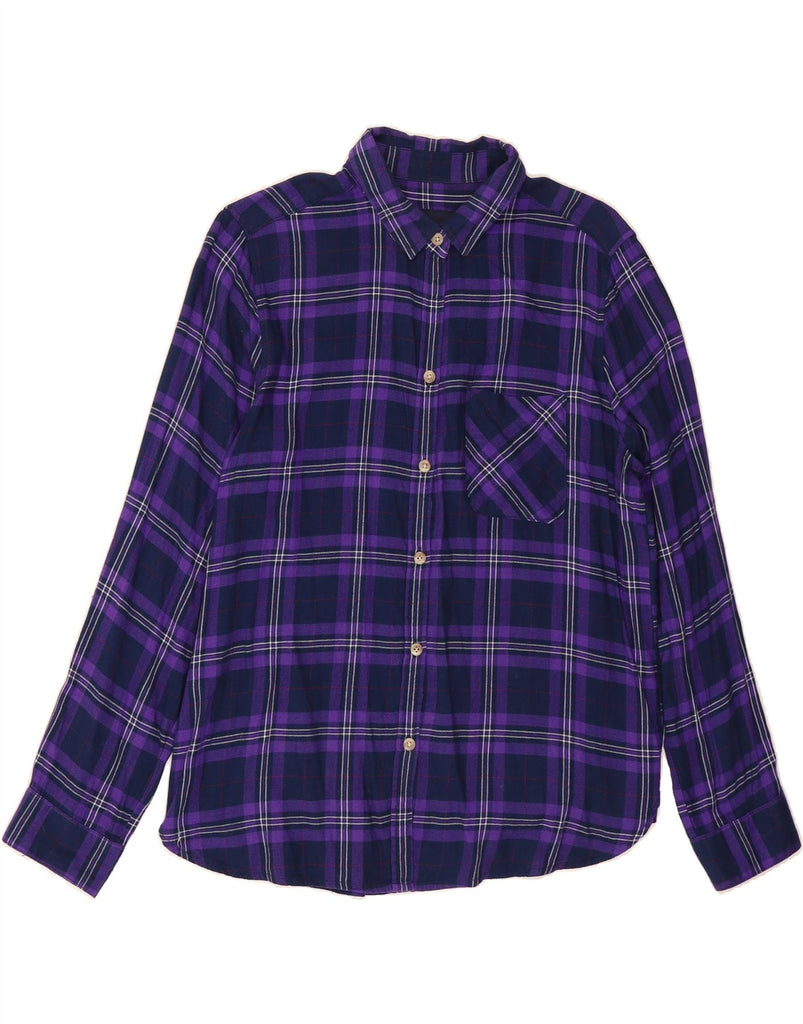 AMERICAN EAGLE OUTFITTERS Womens Flannel Shirt UK 14 Medium Purple Check Vintage American Eagle Outfitters and Second-Hand American Eagle Outfitters from Messina Hembry 