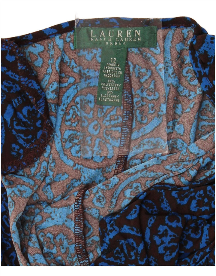 RALPH LAUREN Womens Sleeveless Sheath Dress US 12 Large Blue Floral