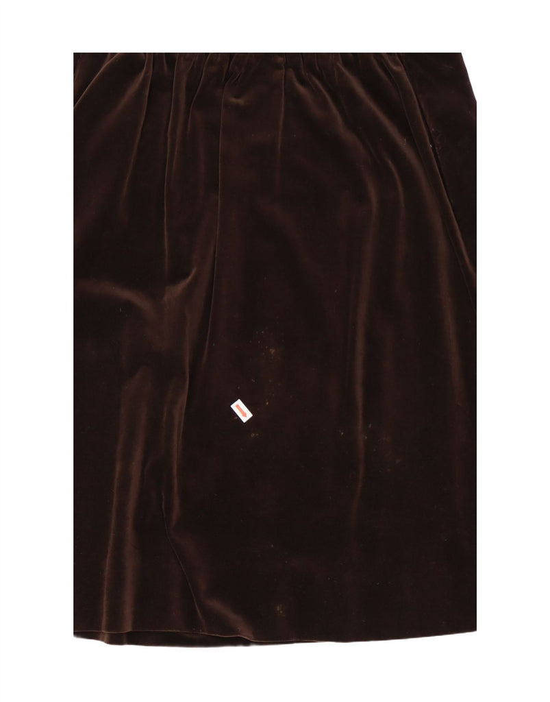 VINTAGE Womens High Waist Velvet A-Line Skirt EU 38 Medium W26 Brown Vintage Vintage and Second-Hand Vintage from Messina Hembry 