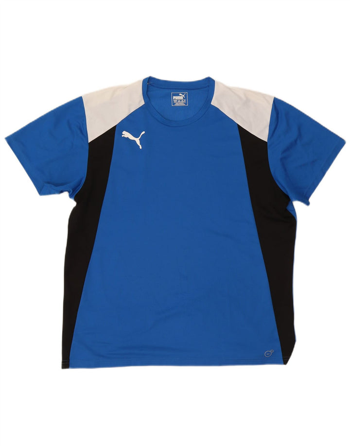 Puma Mens T-Shirt Top XL Blue Colourblock