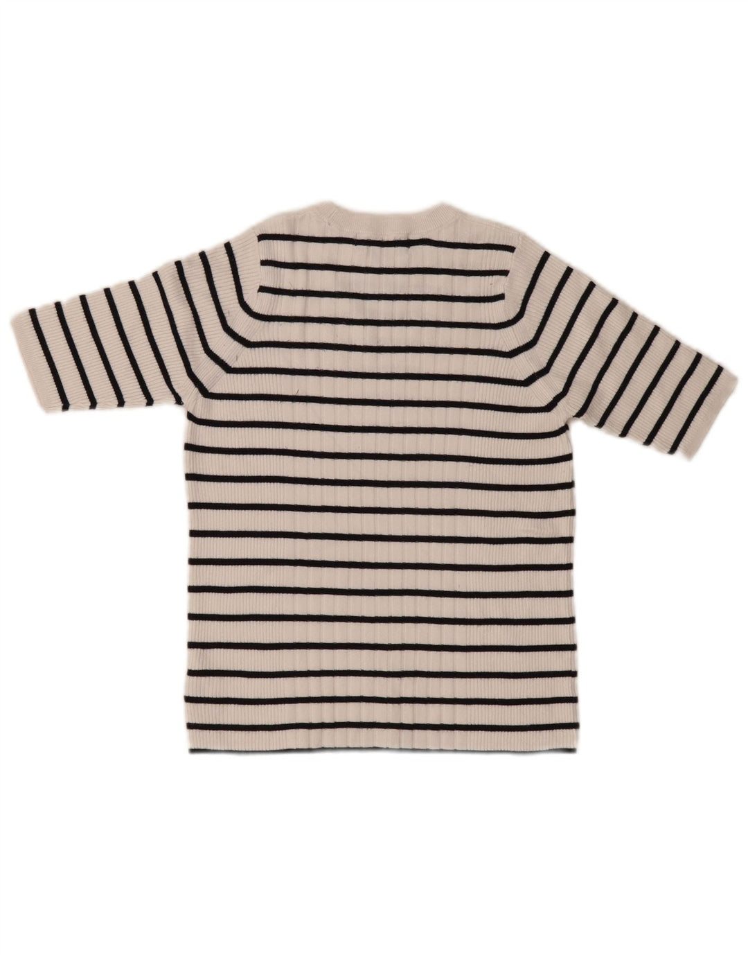 Marks & Spencer Womens Crew Neck Jumper Sweater UK 12 Medium White Striped